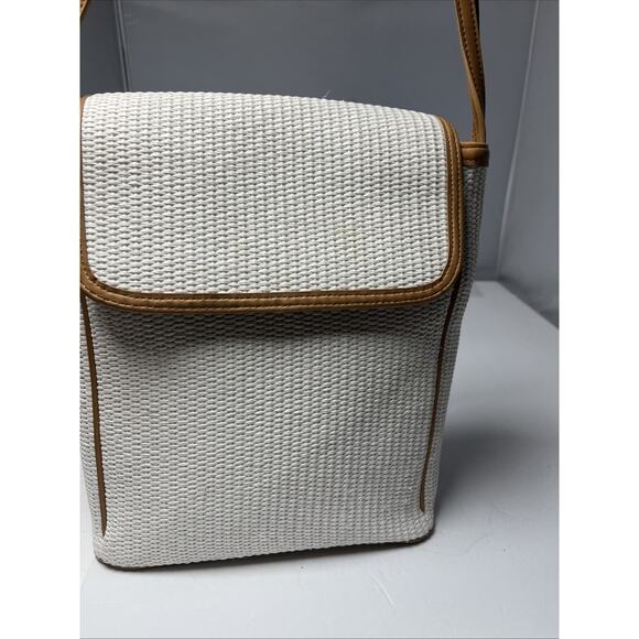 Vintage Fossil 1954 Woven Shoulder Crossbody Bag Purse White - Picture 6 of 8
